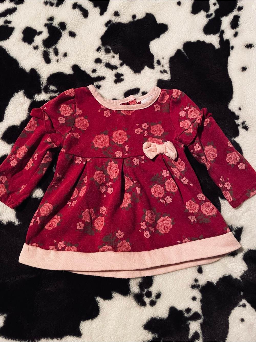 Nannette Baby Floral Roses Infant / Baby Dress Size 6-9 Months